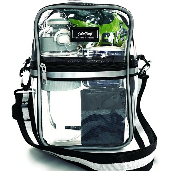 Handbags - Clear PVC Crossbody Bag Unisex Stadium Approved Transparent Purse